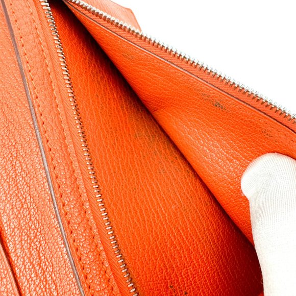 Hermès Orange Chèvre Mysore Leather Béarn Bifold Wallet - Picture 8 of 8